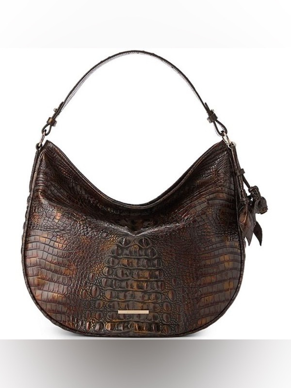 BRAHMIN Keepsake Collection Kathleen Rose Charm Shoulder Bag - Fall Tortoise NWT